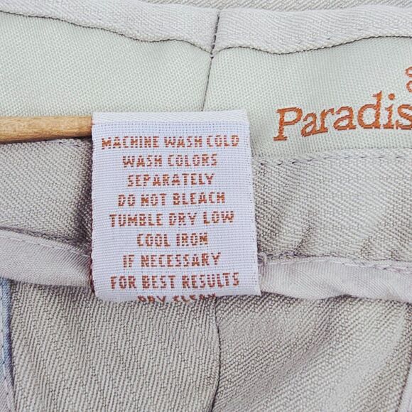 Paradise Collection Silk Trousers Pants Men's 38X32 Tan Pleated Islandwear - Picture 7 of 8